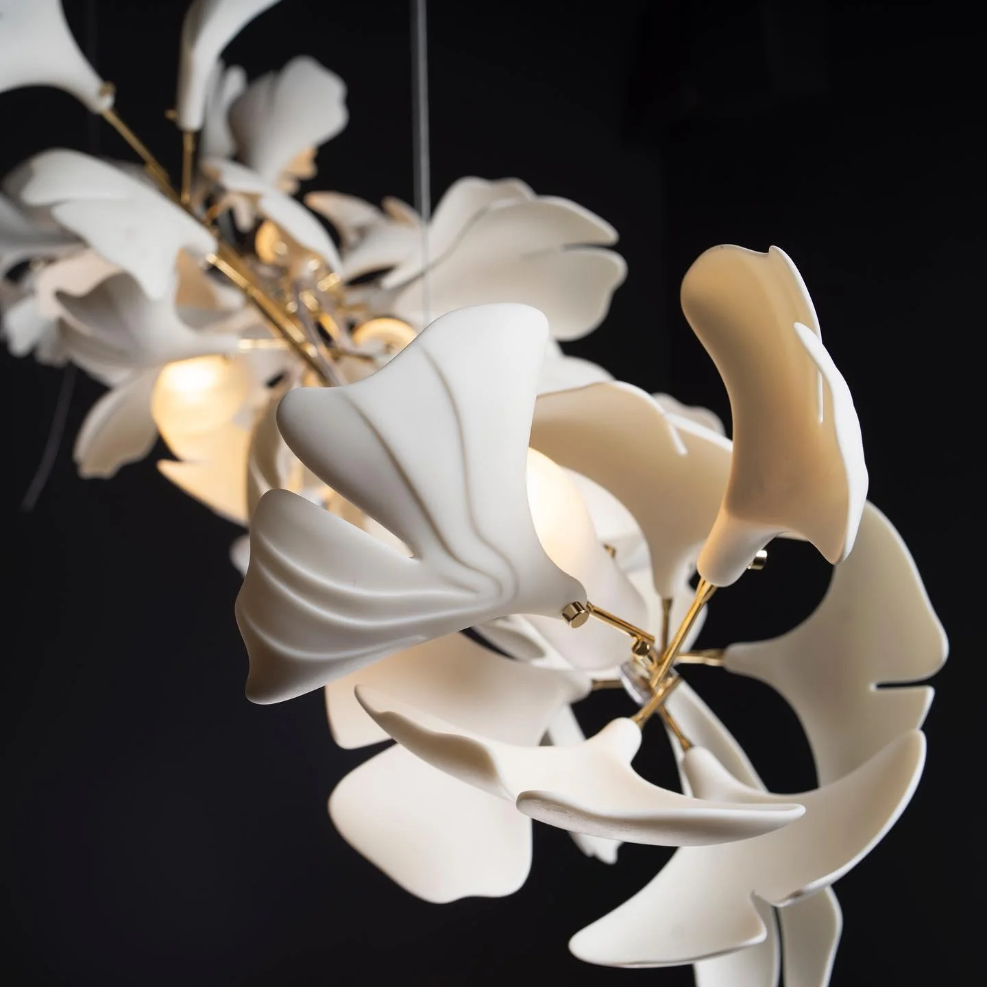 Olivia Ceramic Gingko Leaf Chandelier Branch-like Design - Image 57