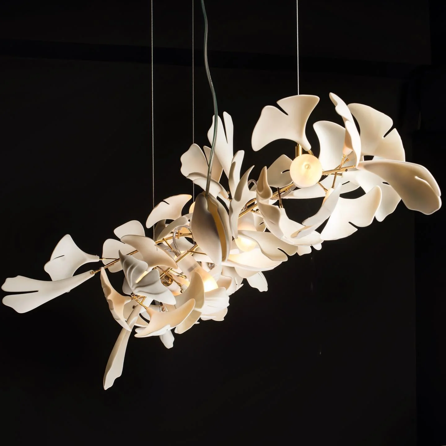 Olivia Ceramic Gingko Leaf Chandelier Branch-like Design - Image 58