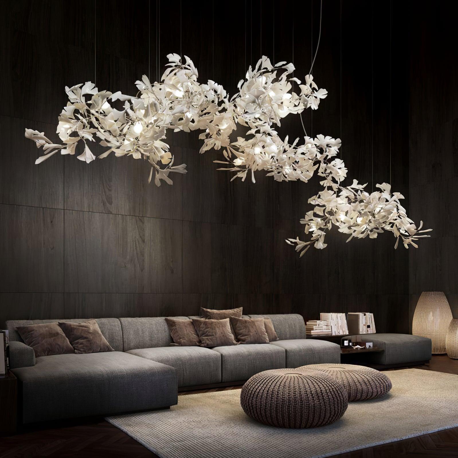 Olivia Ceramic Gingko Leaf Combination Chandelier Wave-Shape - Image 16