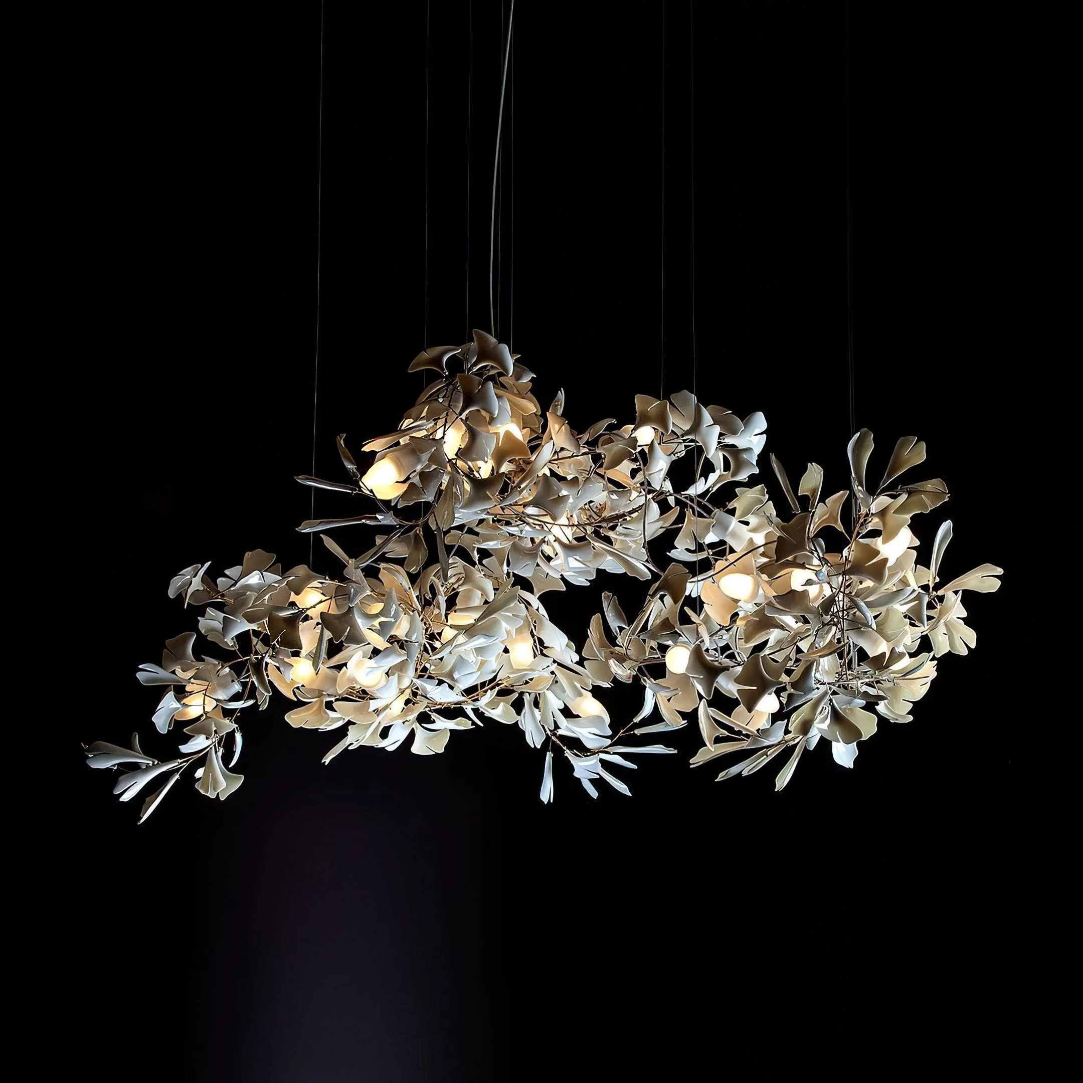 Olivia Ceramic Gingko Leaf Combination Chandelier Wave-Shape - Image 17