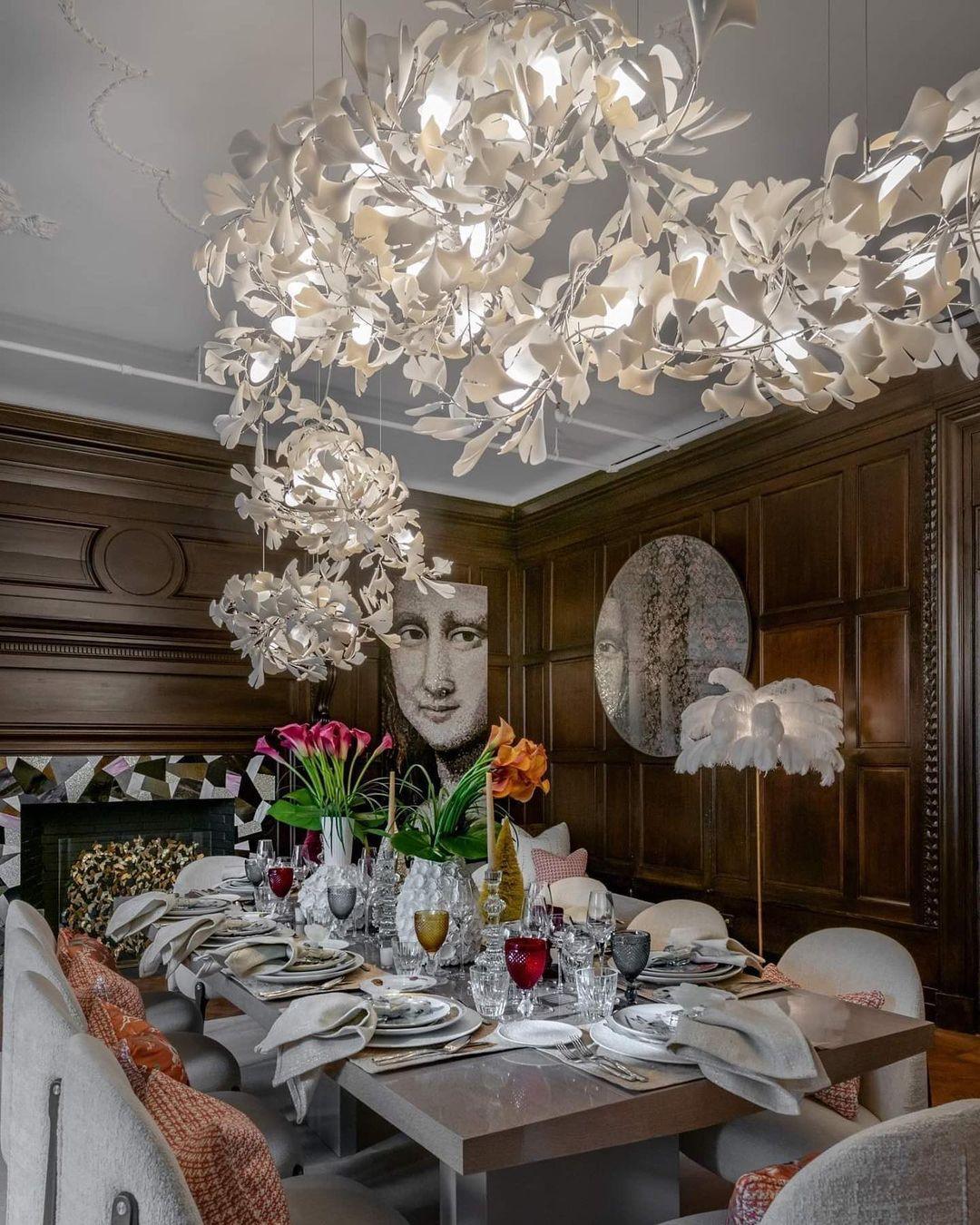 Olivia Ceramic Gingko Leaf Combination Chandelier Wave-Shape - Image 25
