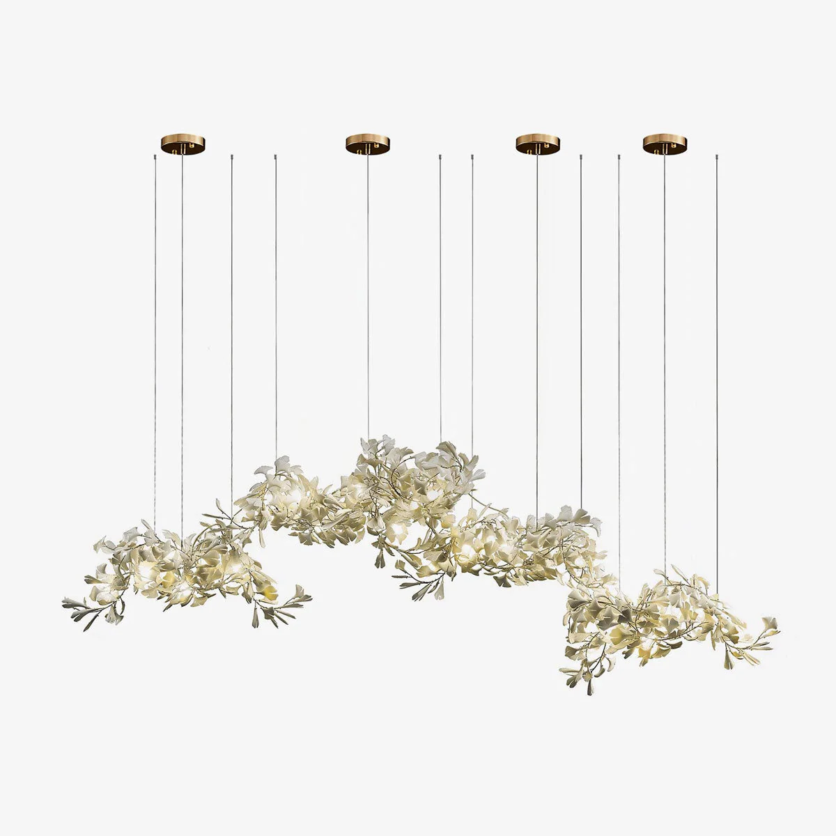 Olivia Ceramic Gingko Leaf Combination Chandelier Wave-Shape - Image 31
