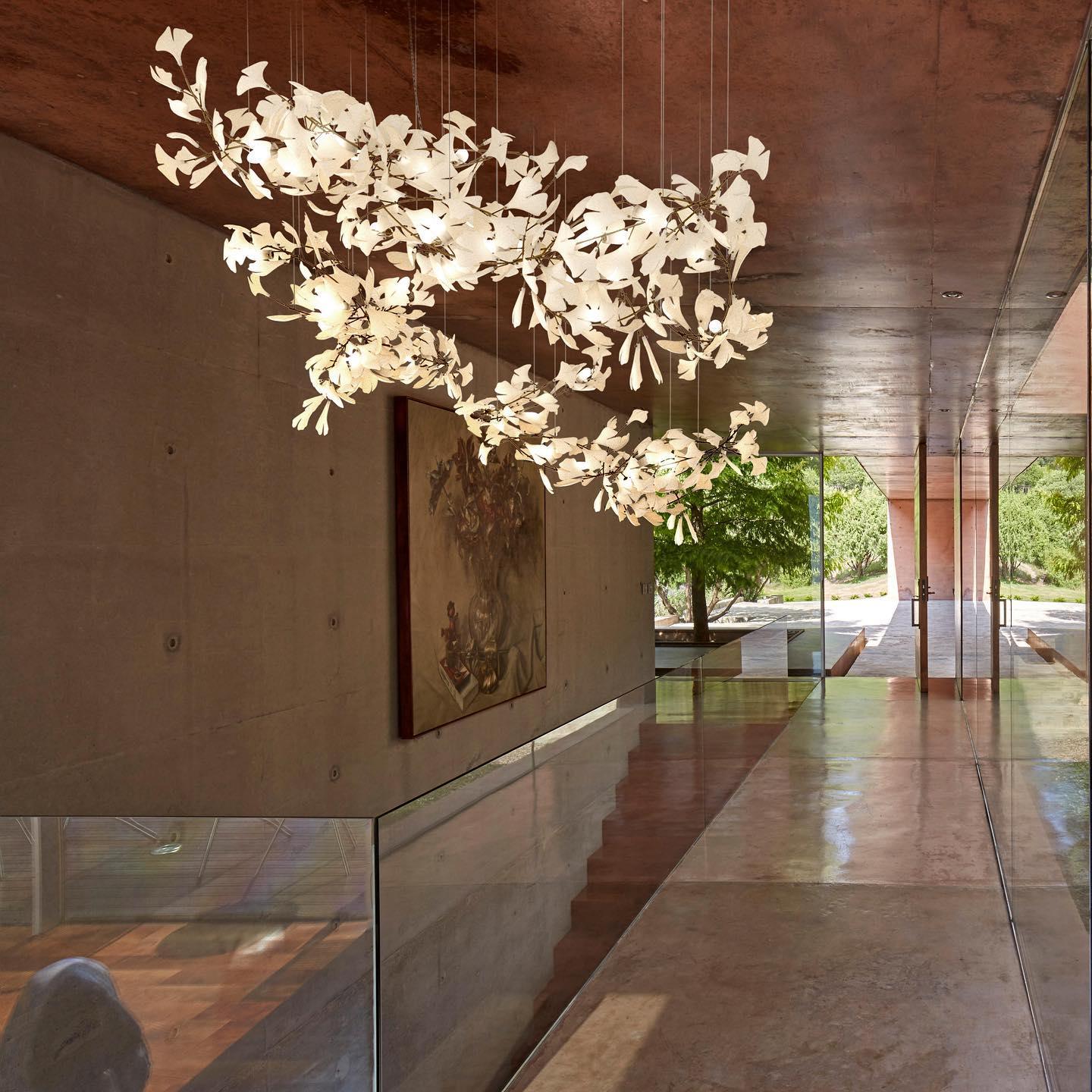 Olivia Ceramic Gingko Leaf Combination Chandelier Wave-Shape - Image 34