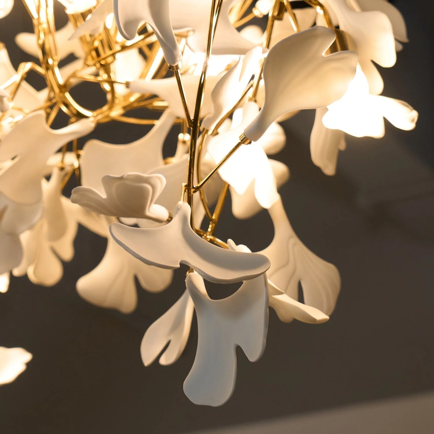 Olivia Ceramic Gingko Leaf Combination Chandelier Wave-Shape - Image 44