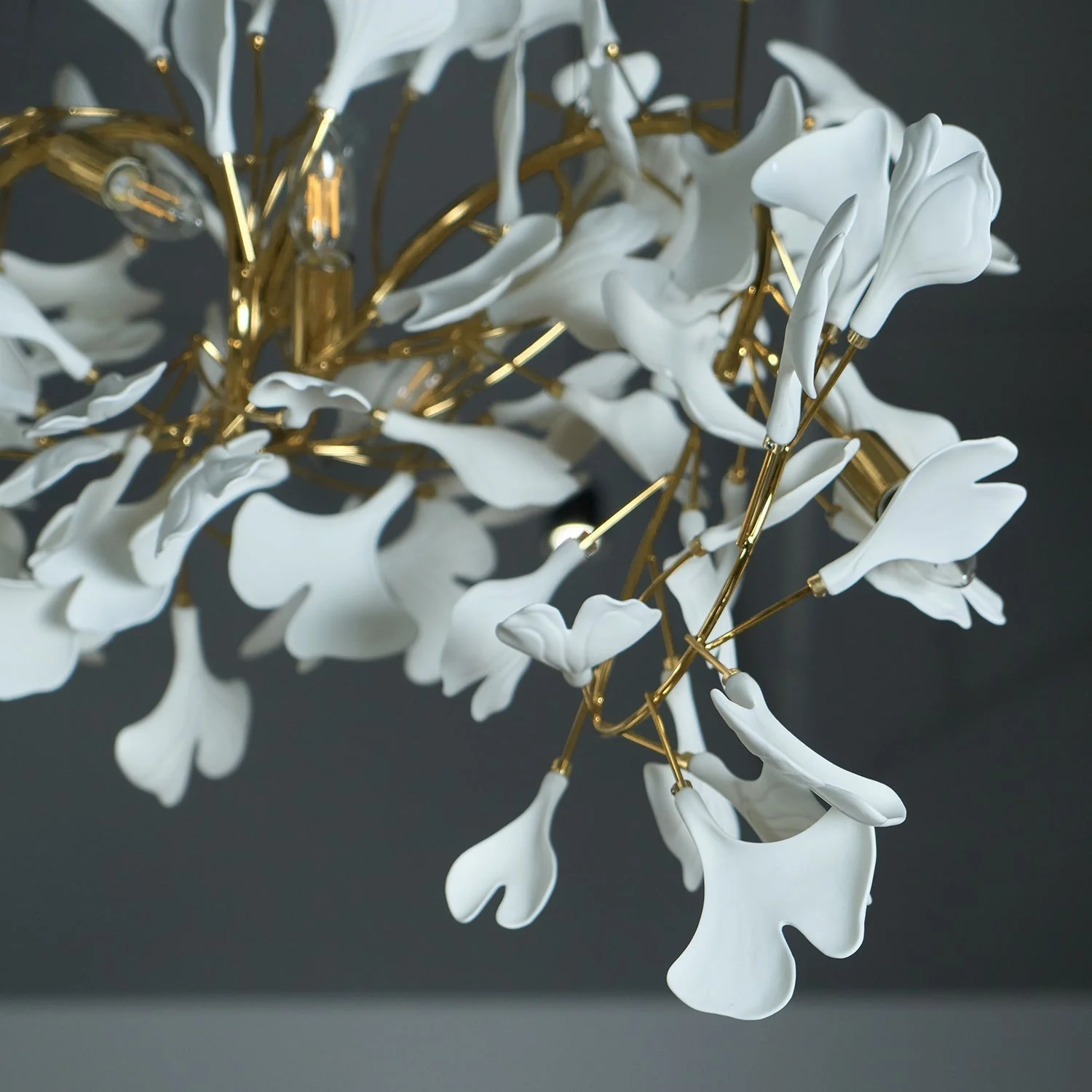 Olivia Ceramic Gingko Leaf Combination Chandelier Wave-Shape - Image 46