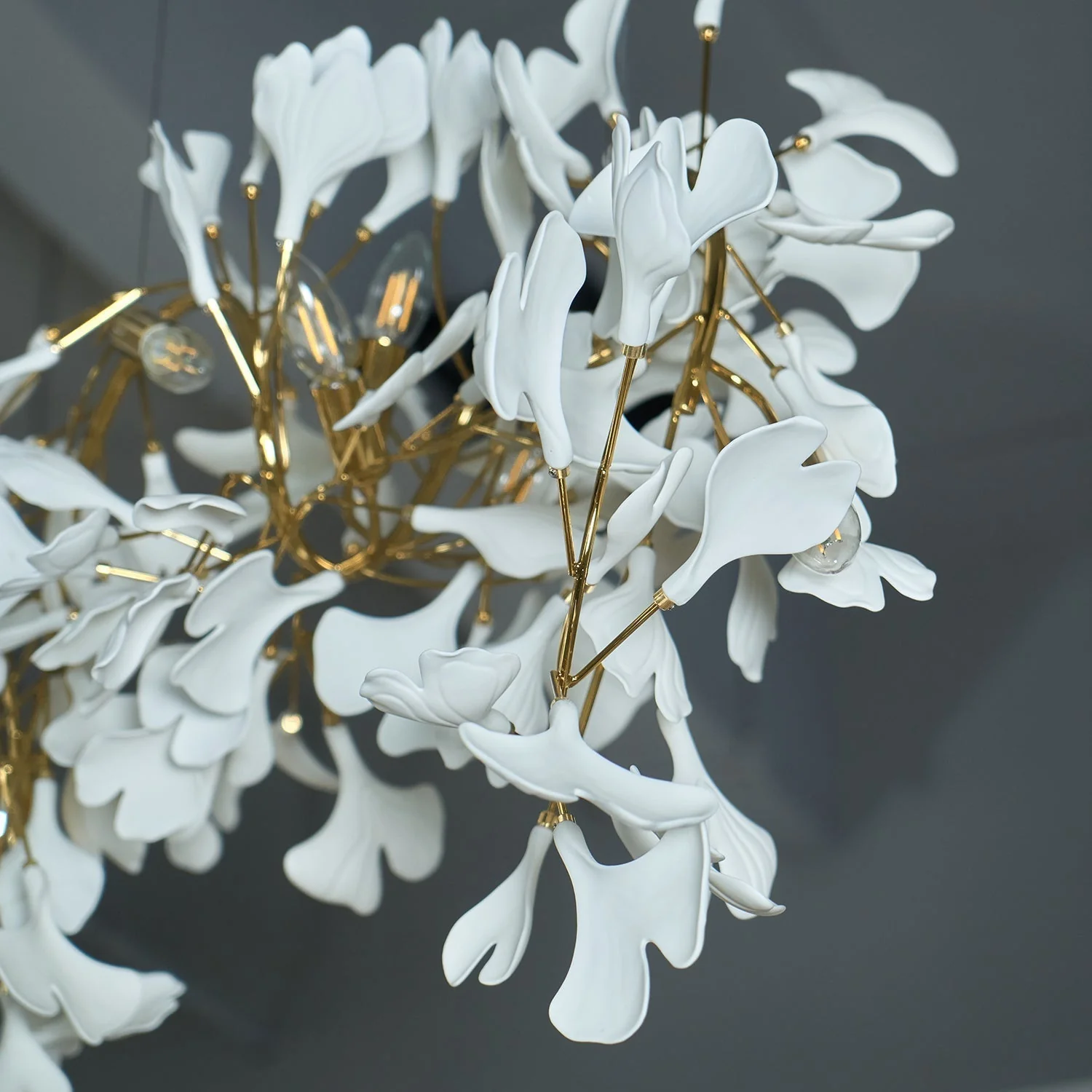 Olivia Ceramic Gingko Leaf Combination Chandelier Wave-Shape - Image 47
