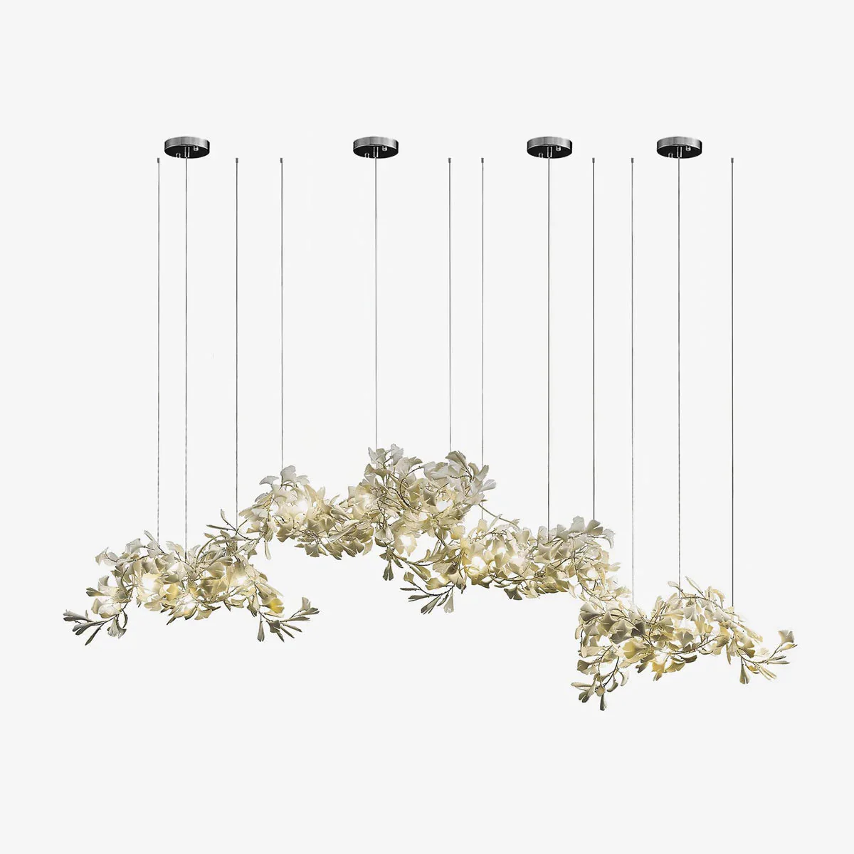 Olivia Ceramic Gingko Leaf Combination Chandelier Wave-Shape - Image 52
