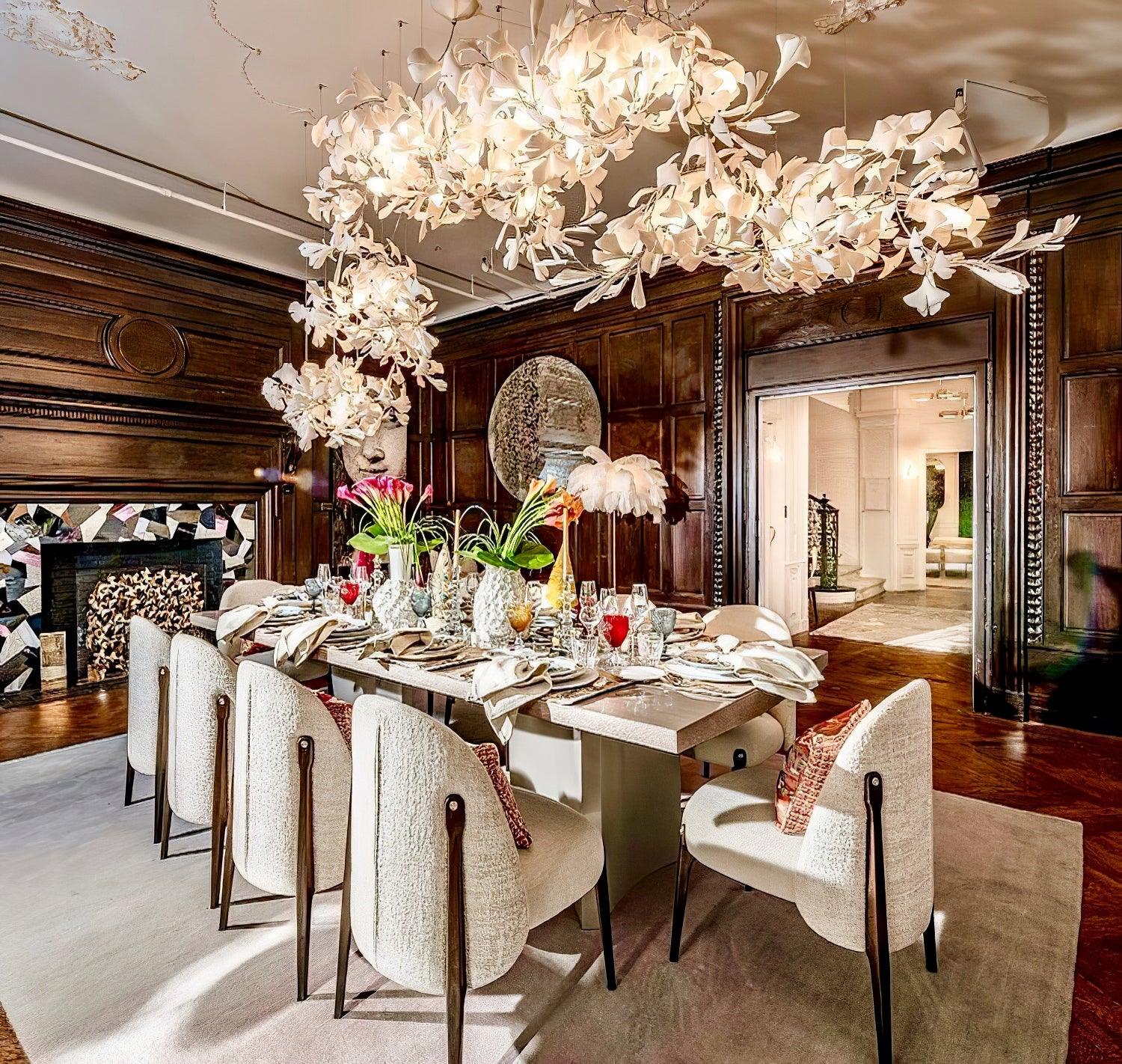 Olivia Ceramic Gingko Leaf Combination Chandelier Wave-Shape - Image 56