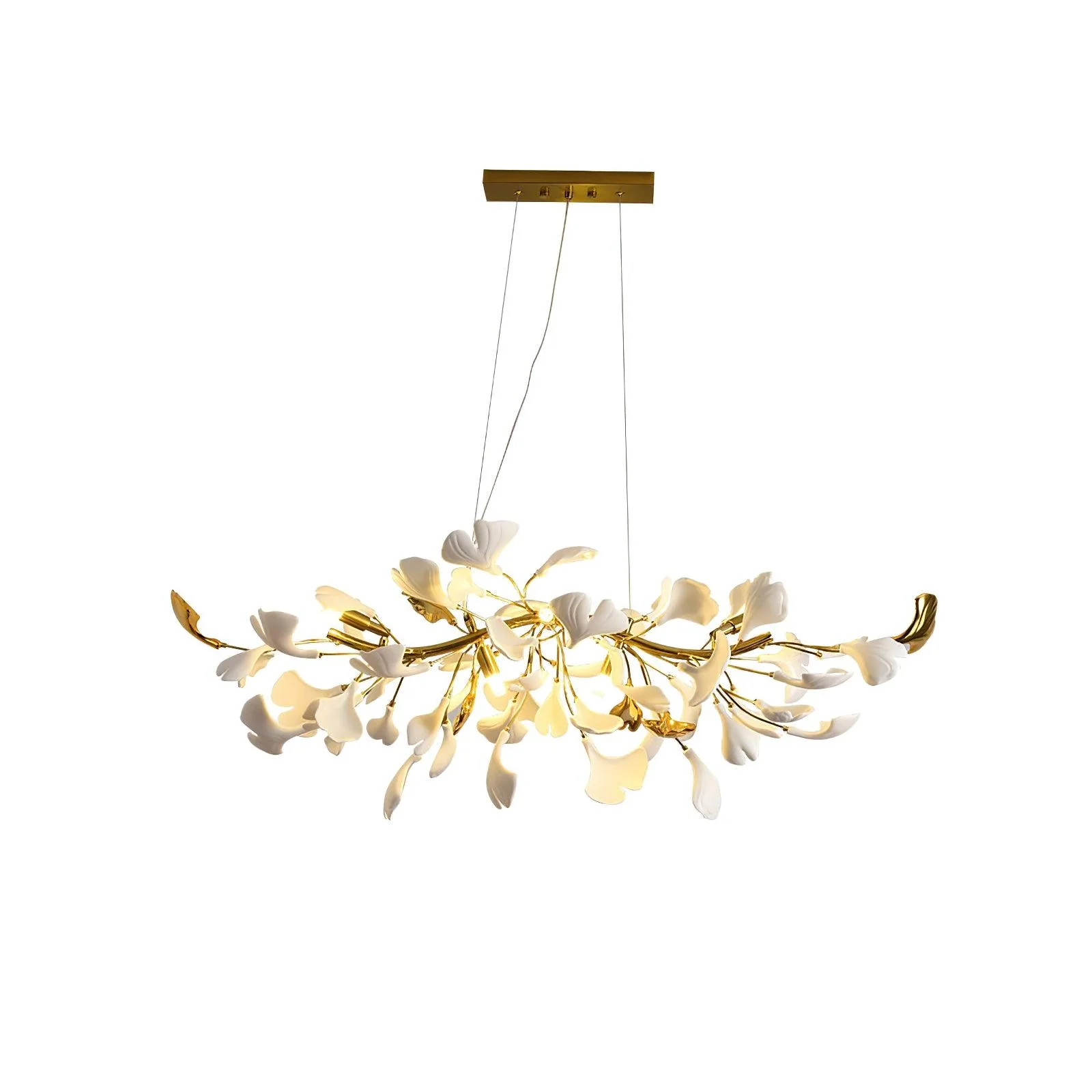 Olivia Ceramic Gingko Linear Chandelier - Image 21