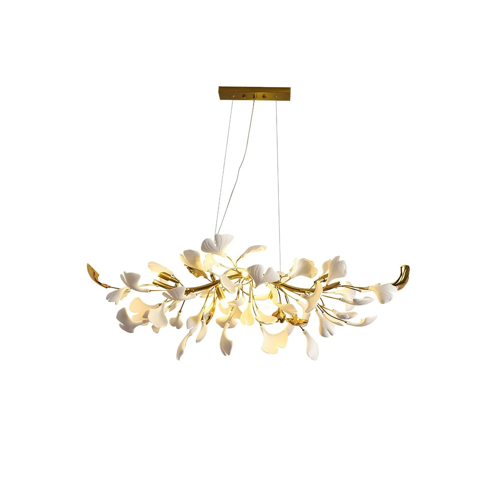 Olivia Ceramic Gingko Linear Chandelier - Image 8