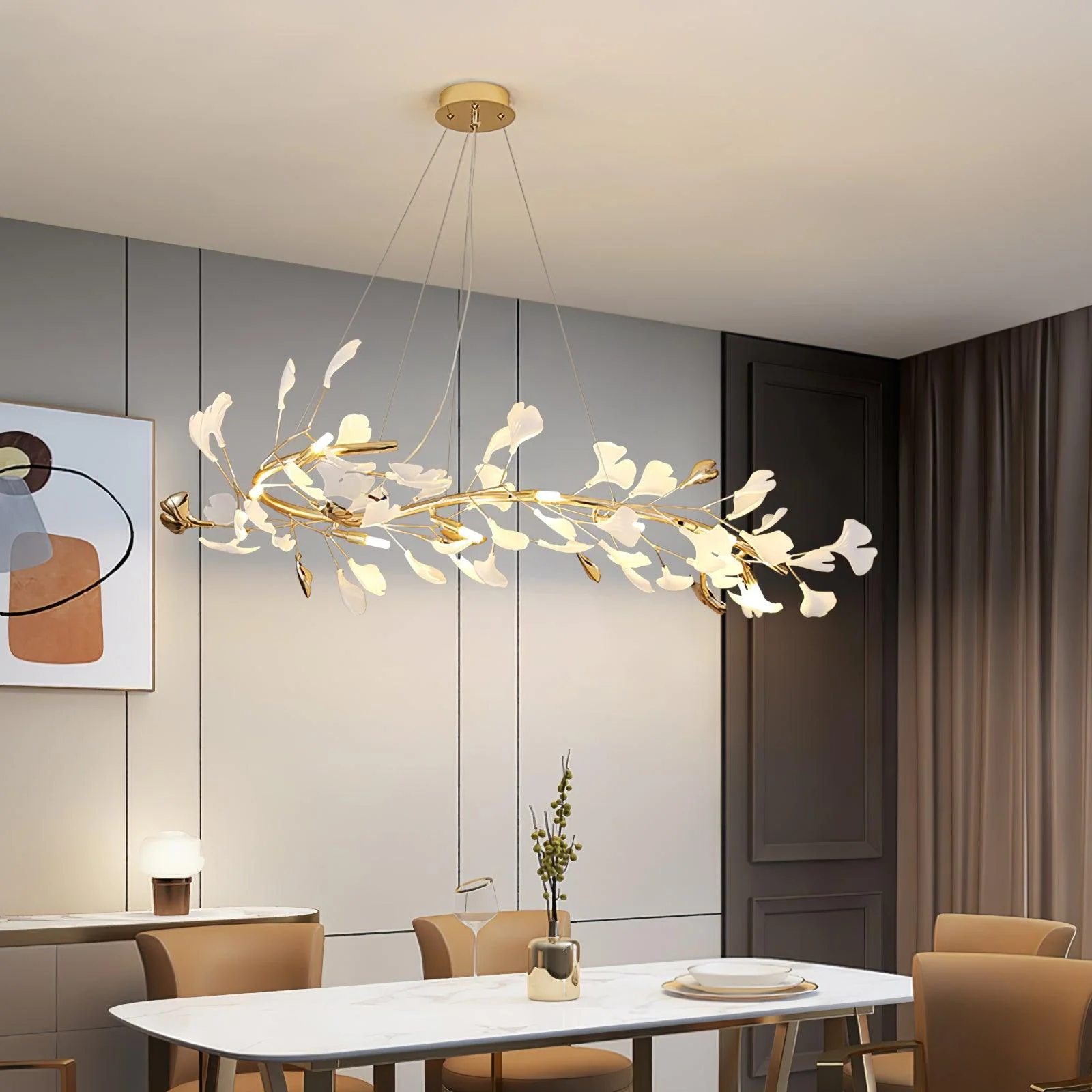 Olivia Ceramic Gingko Chandelier 4 Styles - Image 14