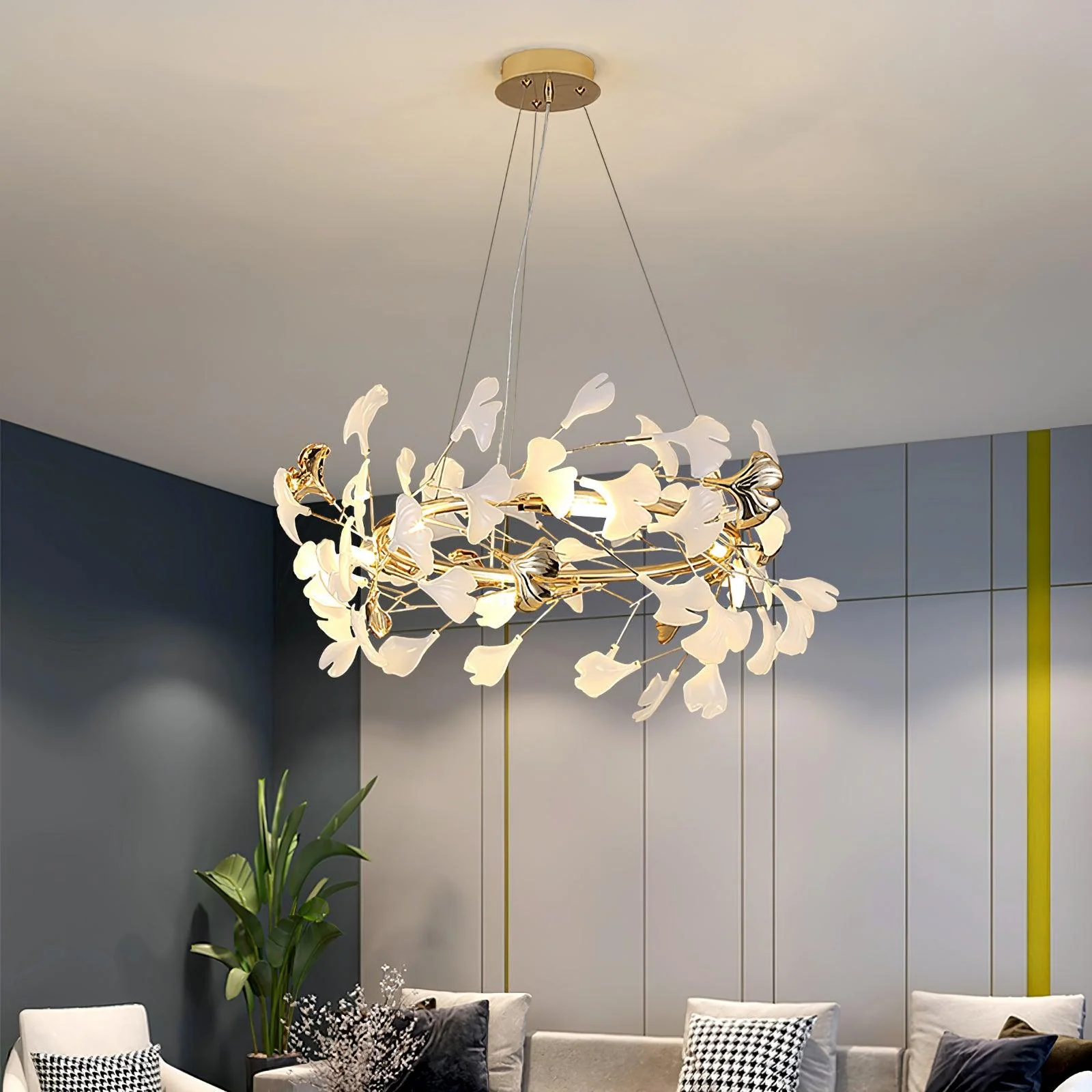 Olivia Ceramic Gingko Chandelier 4 Styles - Image 16