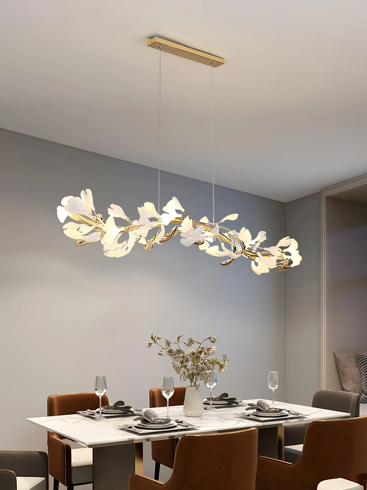 Olivia Ceramic Gingko Chandelier 4 Styles - Image 23
