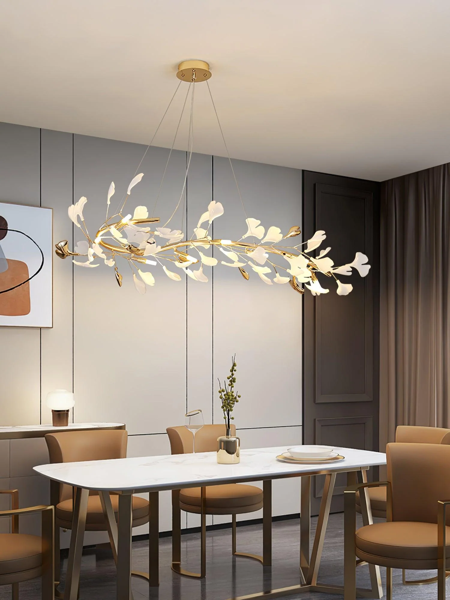 Olivia Ceramic Gingko Chandelier 4 Styles - Image 34
