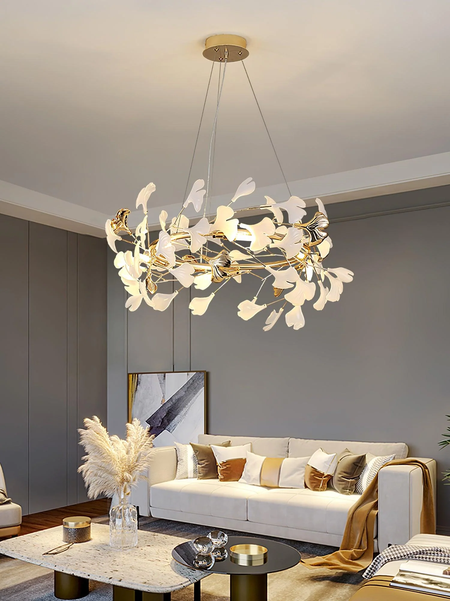 Olivia Ceramic Gingko Chandelier 4 Styles - Image 39