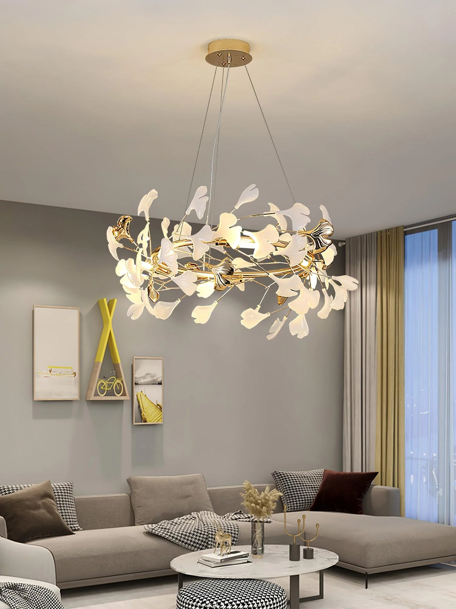Olivia Ceramic Gingko Chandelier 4 Styles - Image 40