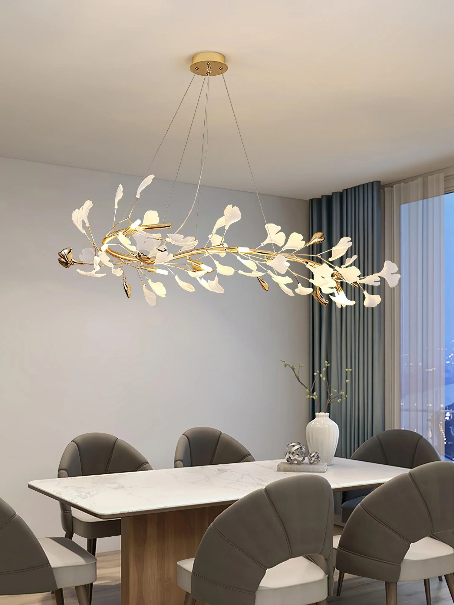 Olivia Ceramic Gingko Chandelier 4 Styles - Image 43