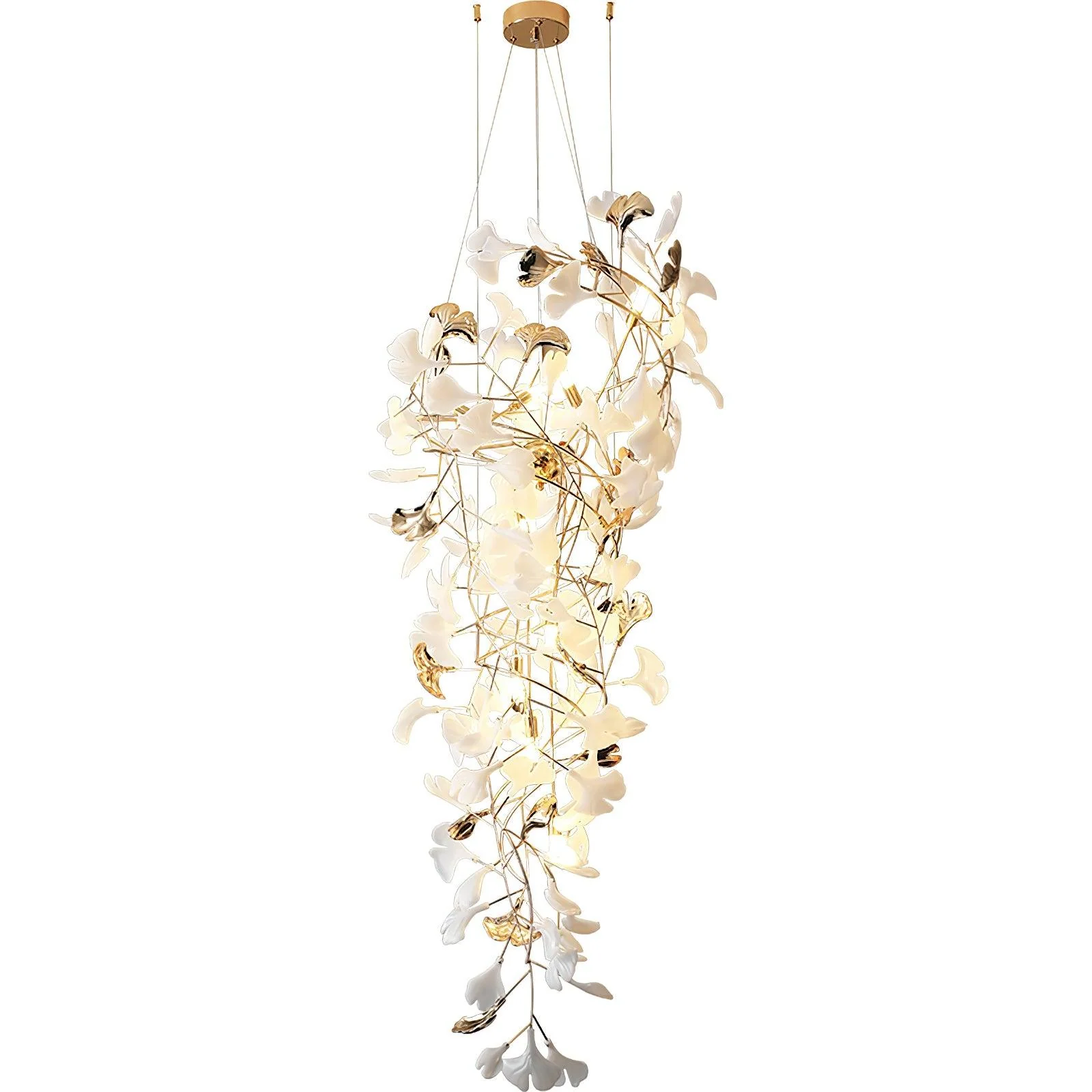 Olivia Ceramic Gingko Cascading Chandelier - Image 13