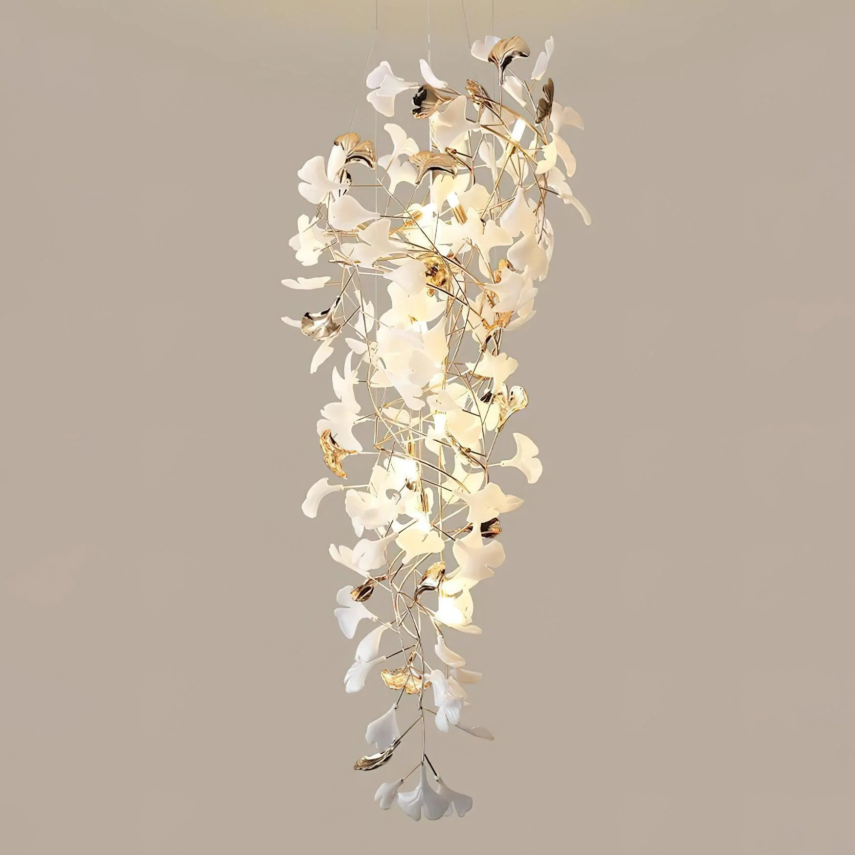 Olivia Ceramic Gingko Cascading Chandelier - Image 14