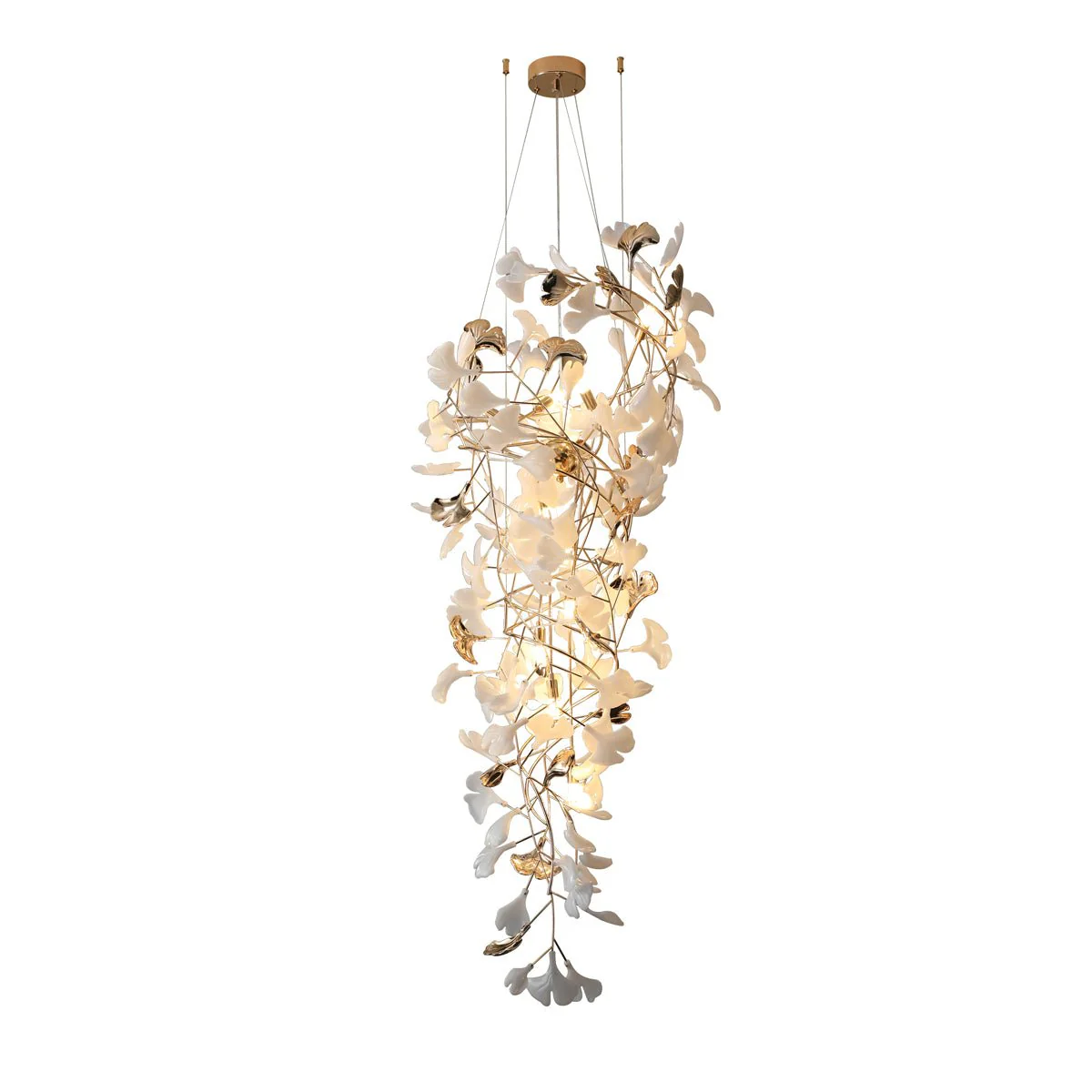 Olivia Ceramic Gingko Cascading Chandelier - Image 2