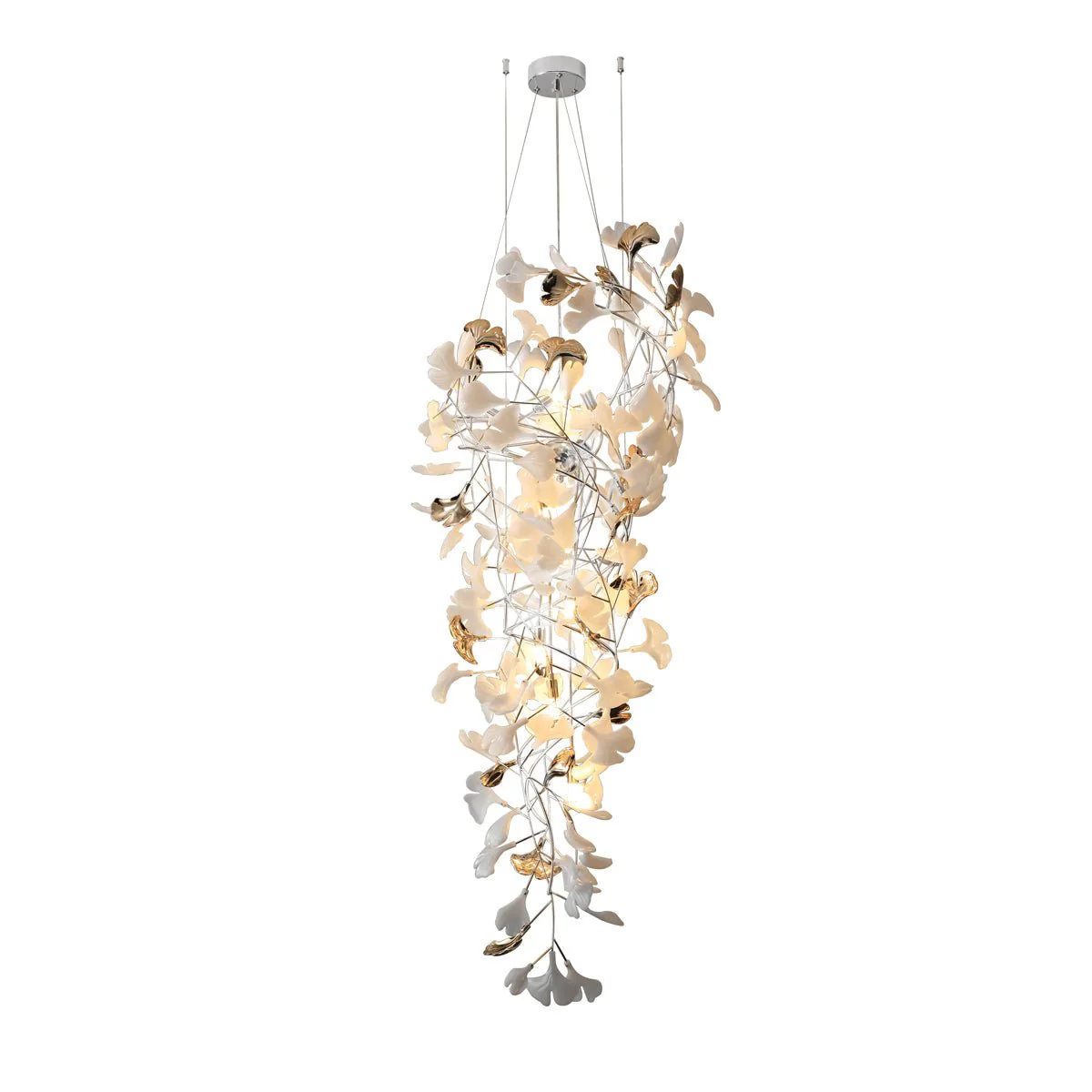 Olivia Ceramic Gingko Cascading Chandelier - Image 3