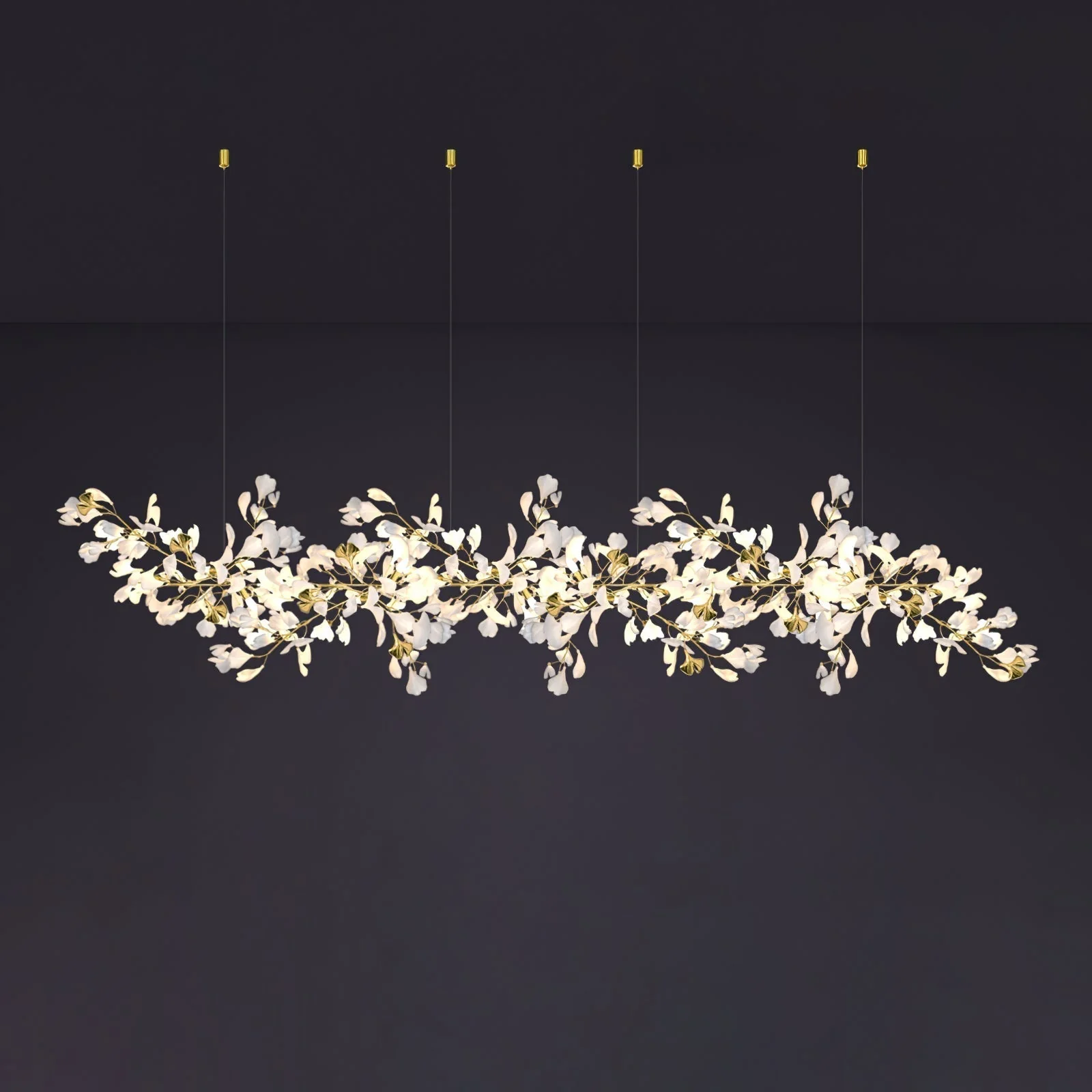 Olivia Ceramic Gingko Leaf Chandelier L196.8″/L500CM