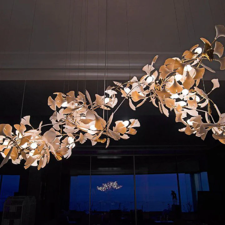 Olivia Ceramic Gingko Leaf Chandelier L196.8″/L500CM - Image 116