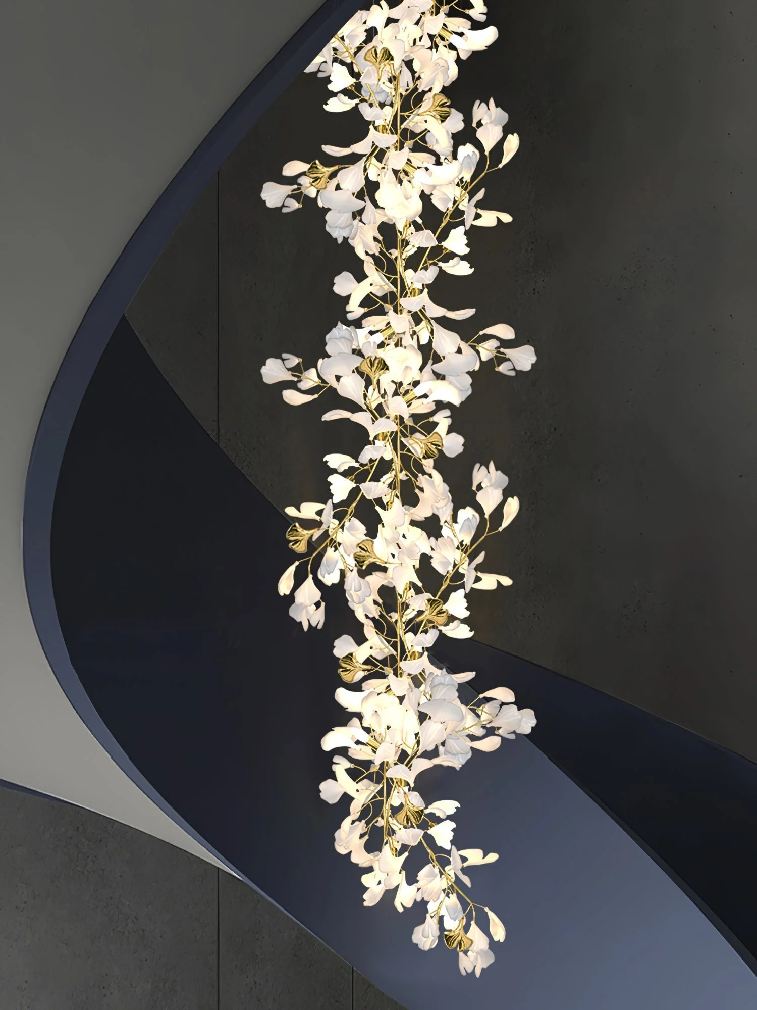 Olivia Ceramic Gingko Leaf Chandelier L196.8″/L500CM - Image 26