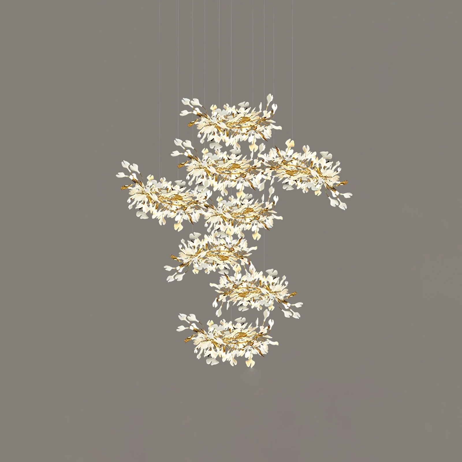 Olivia Ceramic Gingko Leaf Chandelier L196.8″/L500CM - Image 33
