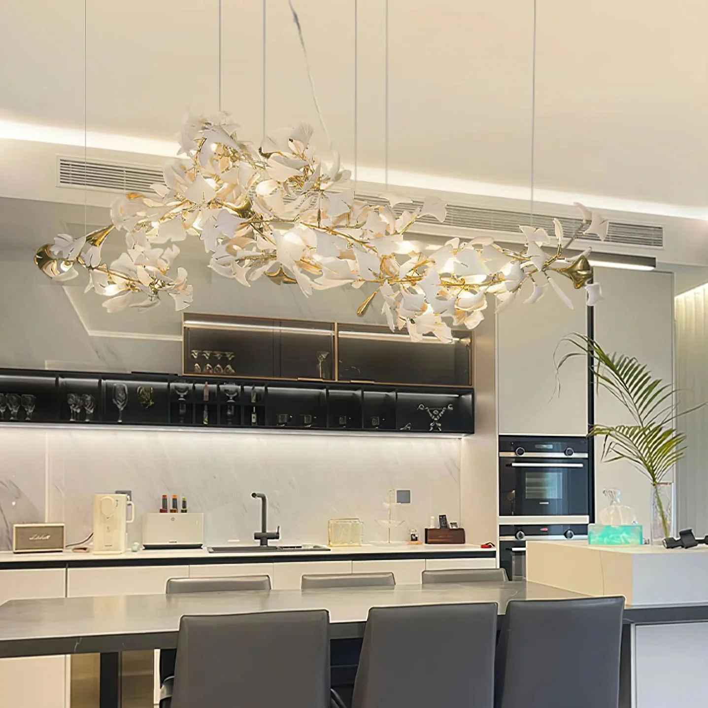 Olivia Ceramic Gingko Leaf Chandelier L196.8″/L500CM - Image 41
