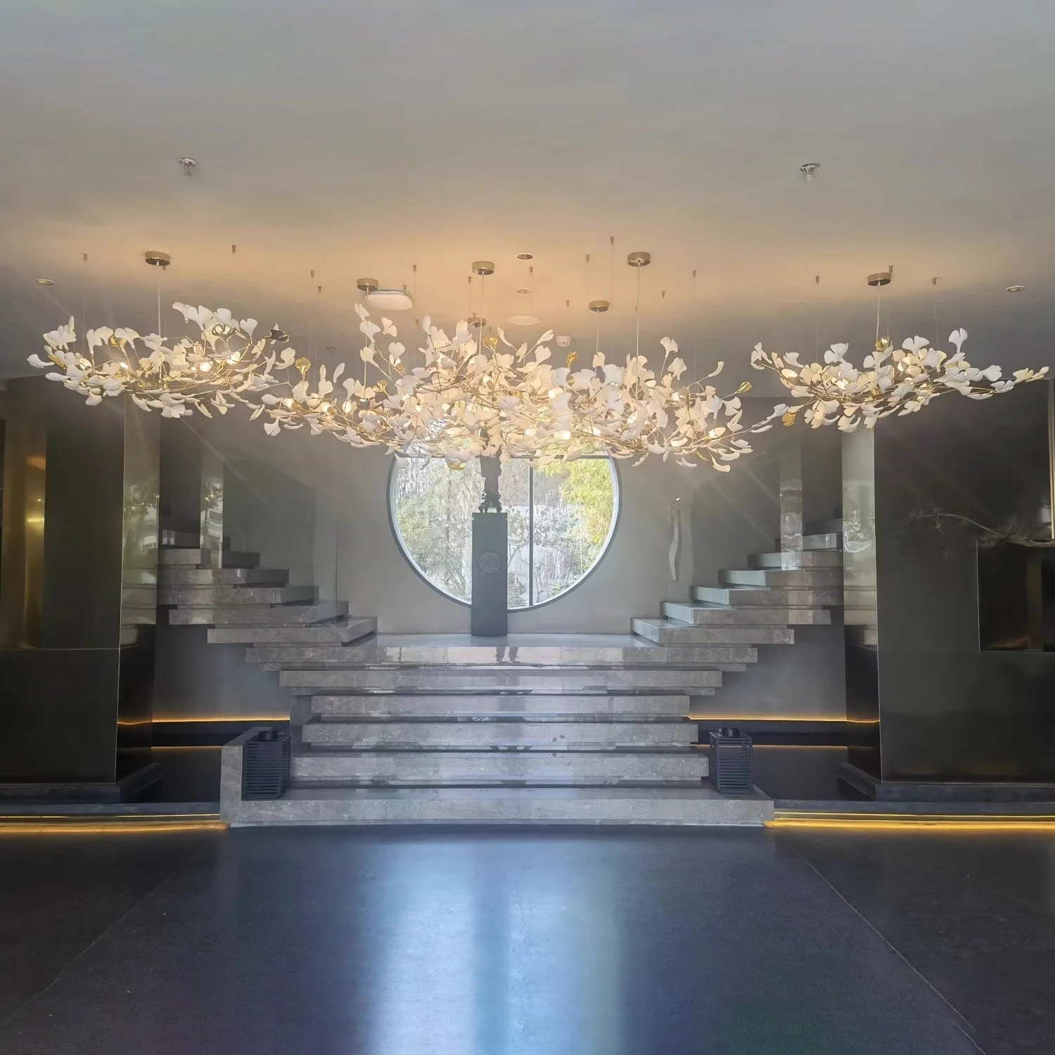 Olivia Ceramic Gingko Leaf Chandelier L196.8″/L500CM - Image 46