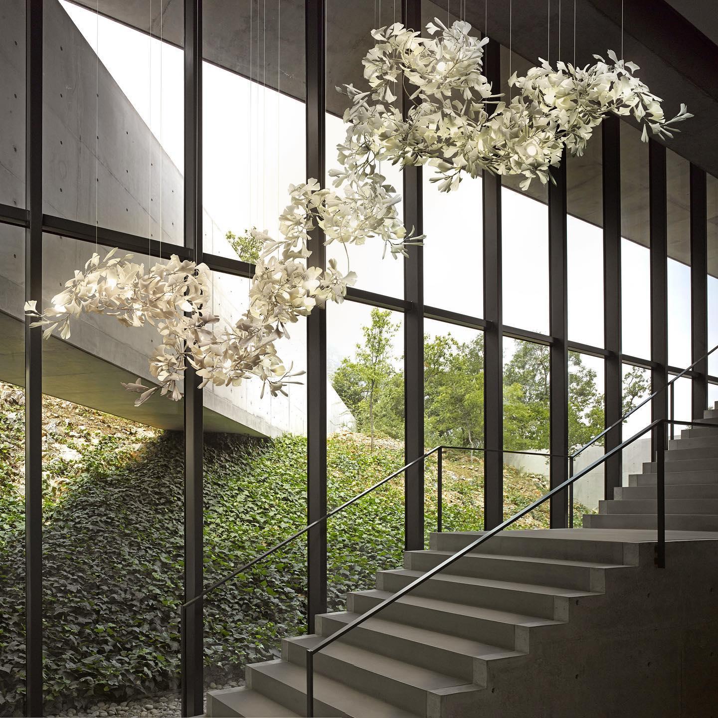 Olivia Ceramic Gingko Leaf Chandelier L196.8″/L500CM - Image 48