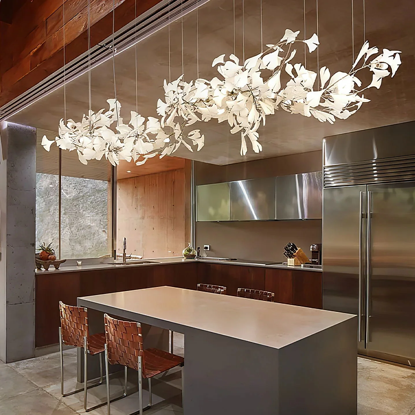 Olivia Ceramic Gingko Leaf Chandelier L196.8″/L500CM - Image 52