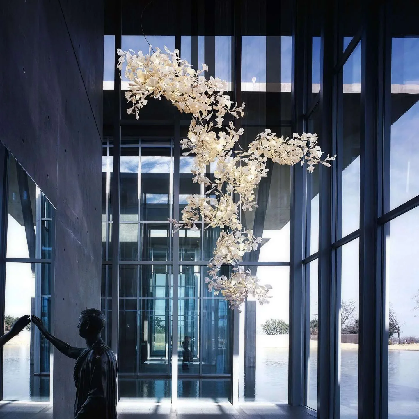 Olivia Ceramic Gingko Leaf Chandelier L196.8″/L500CM - Image 56