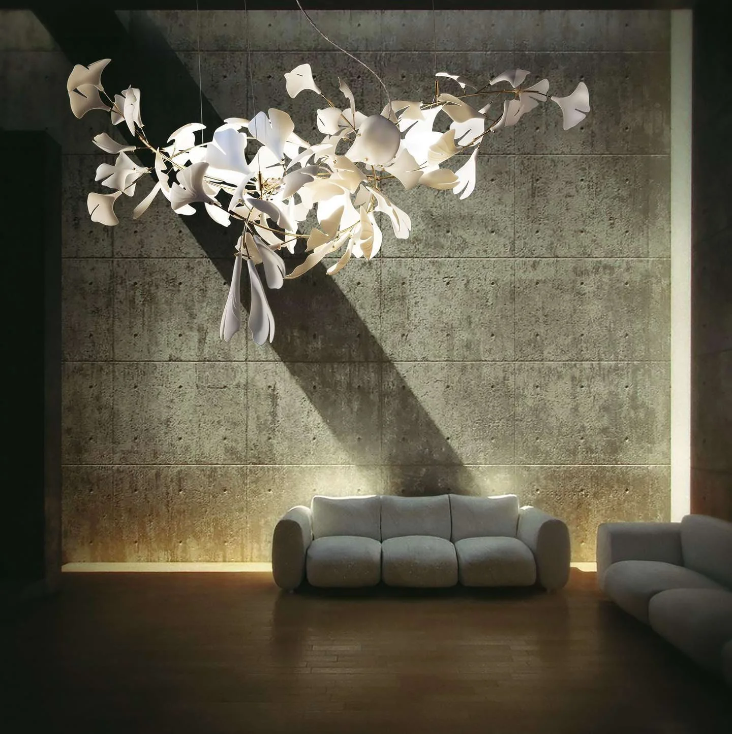 Olivia Ceramic Gingko Leaf Chandelier L196.8″/L500CM - Image 58