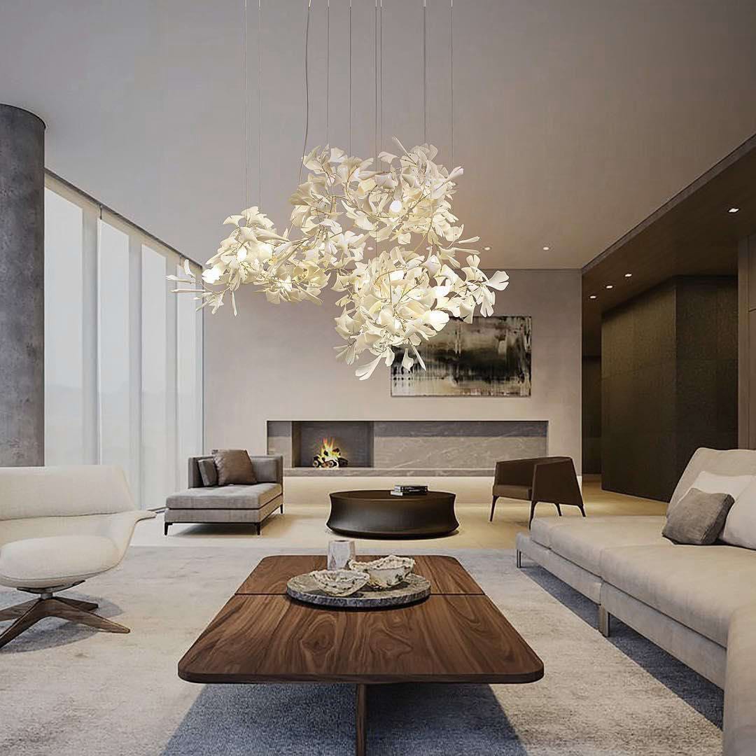 Olivia Ceramic Gingko Leaf Chandelier L196.8″/L500CM - Image 65