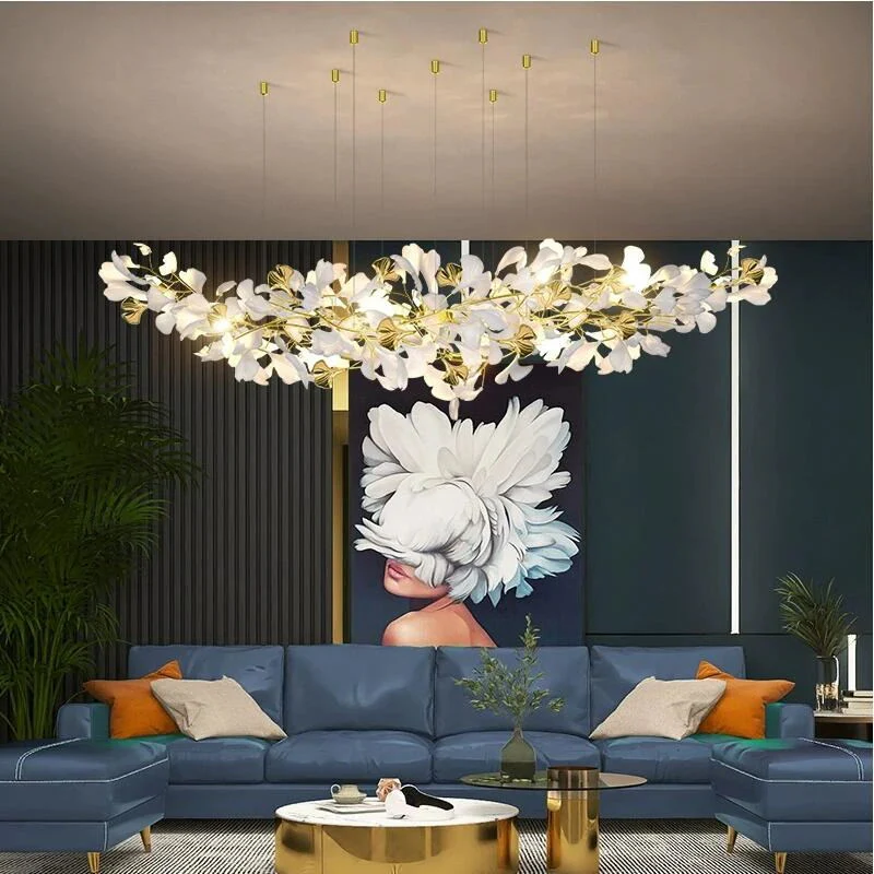 Olivia Ceramic Gingko Leaf Chandelier L196.8″/L500CM - Image 69
