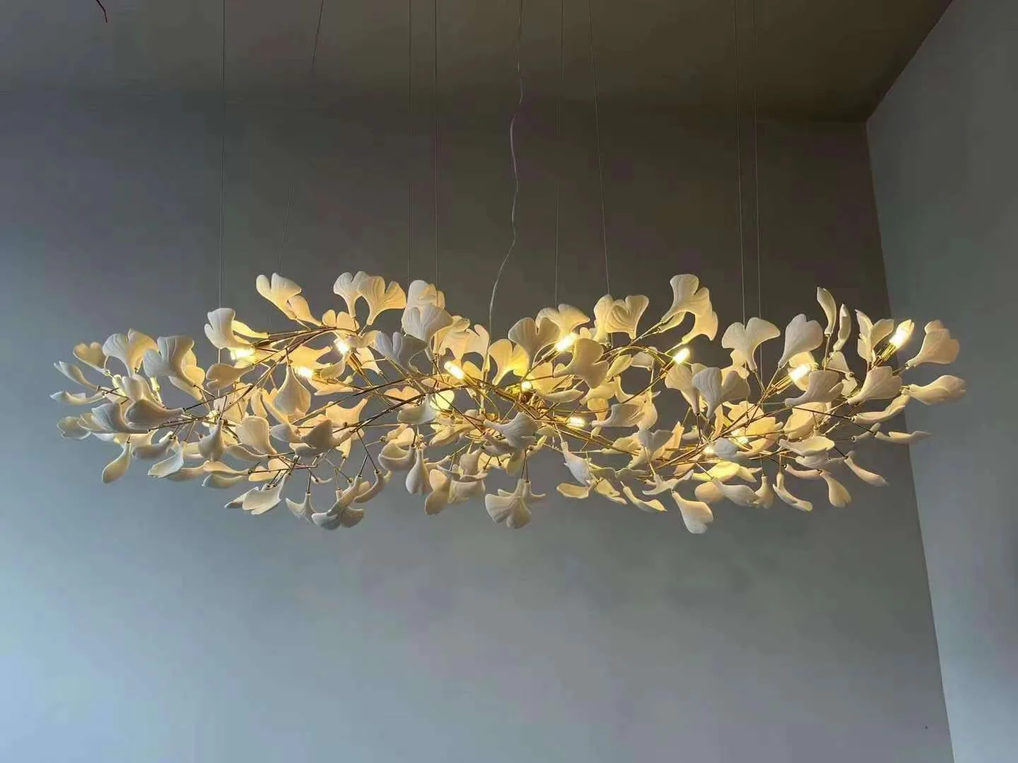 Olivia Ceramic Gingko Leaf Chandelier L196.8″/L500CM - Image 73