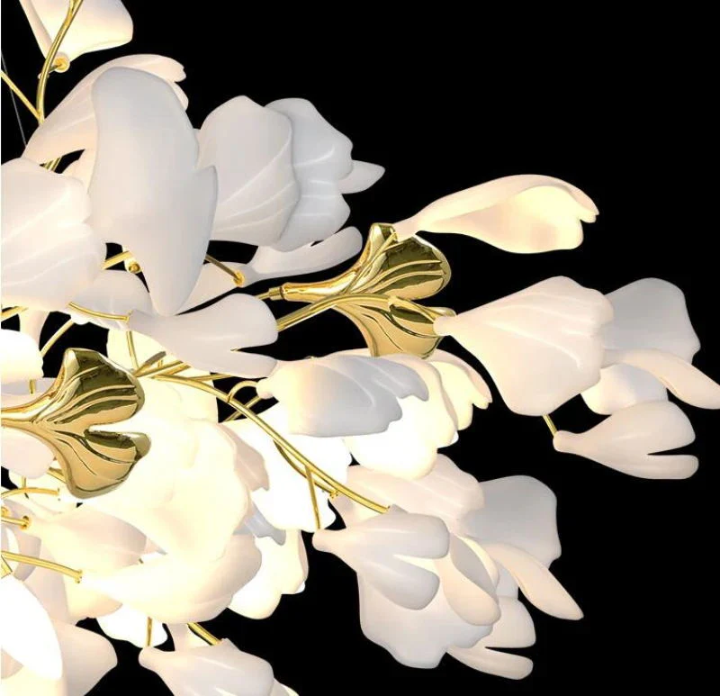 Olivia Ceramic Gingko Leaf Chandelier L196.8″/L500CM - Image 75