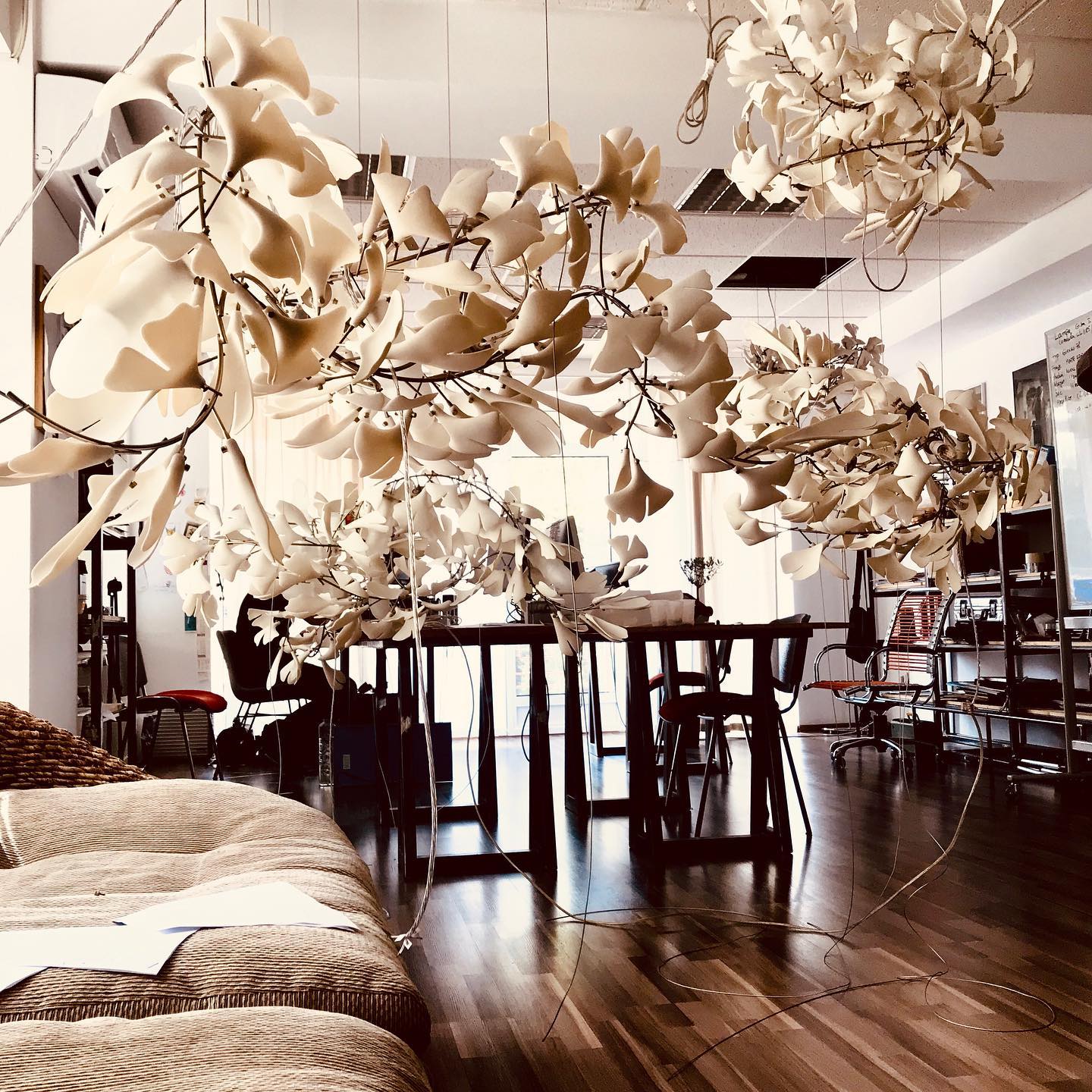 Olivia Ceramic Gingko Leaf Chandelier L196.8″/L500CM - Image 78