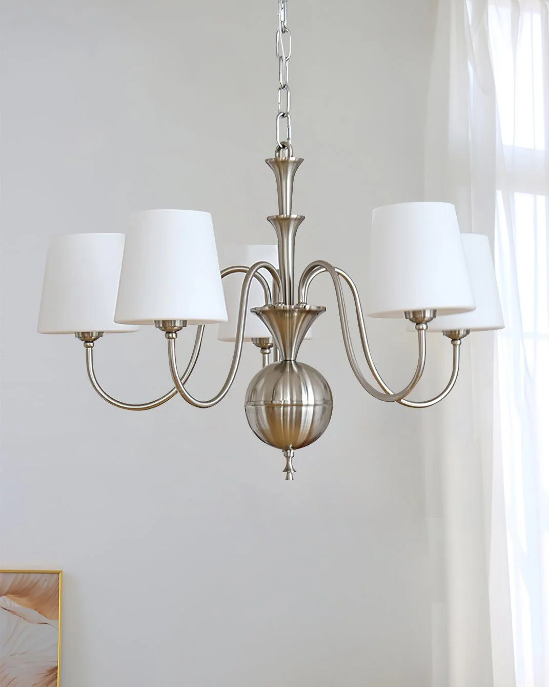Olmiris Elegant Nickel Chandelier - Image 2