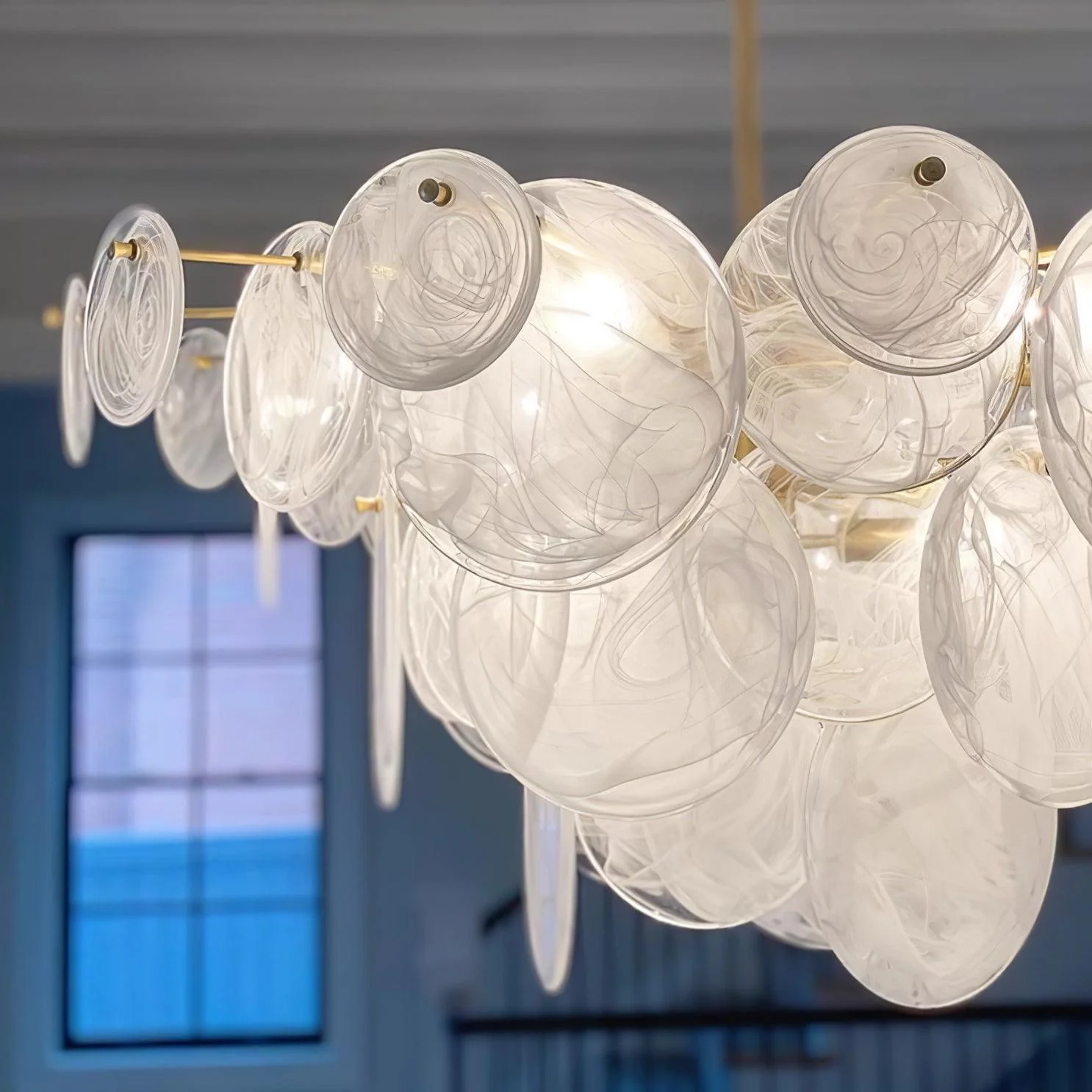 Olvynis Postmodern Luxury Discs Brass Glass Chandelier - Image 6