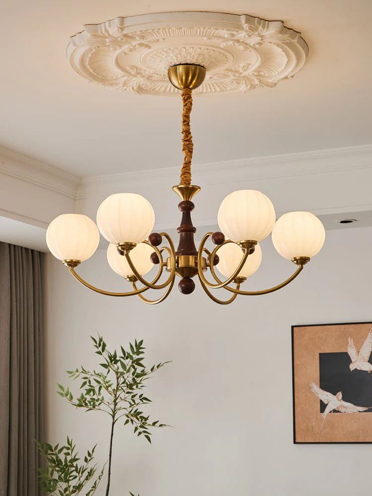 Omirara Traditional Elegance Vintage Wood Chandelier - Image 12