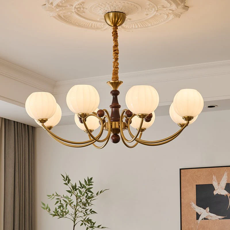 Omirara Traditional Elegance Vintage Wood Chandelier - Image 27