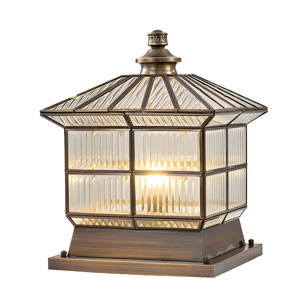 Oneaa Classic Glass Outdoor Pillar Post Light - Image 6