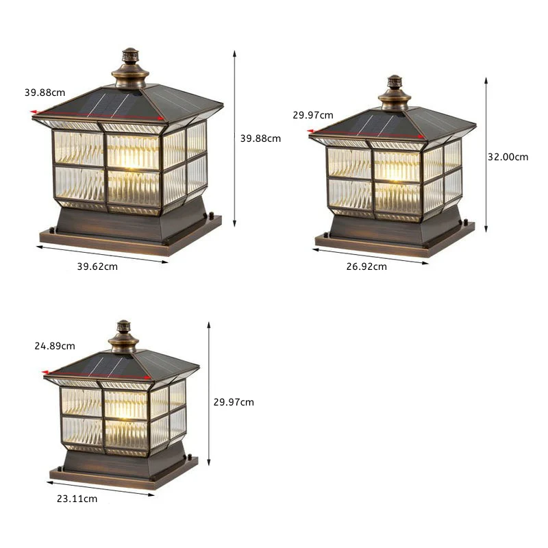 Oneaa Classic Glass Outdoor Pillar Post Light - Image 8