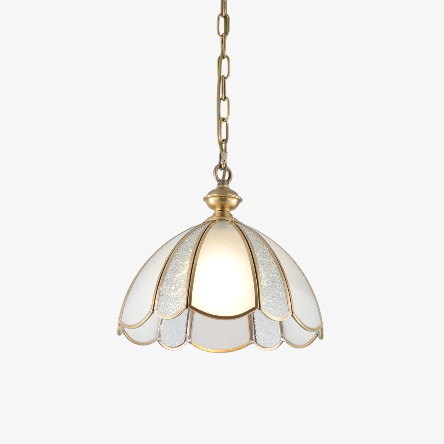 Ophaan Traditional Art Brass Glass Pendant Light