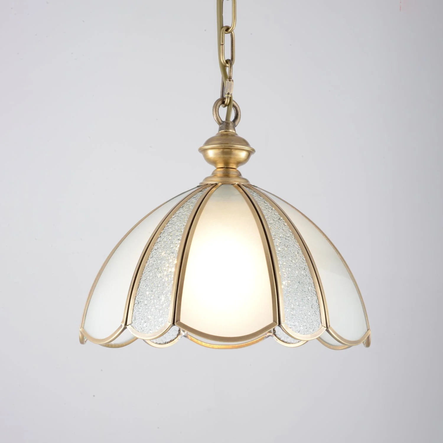 Ophaan Traditional Art Brass Glass Pendant Light - Image 12