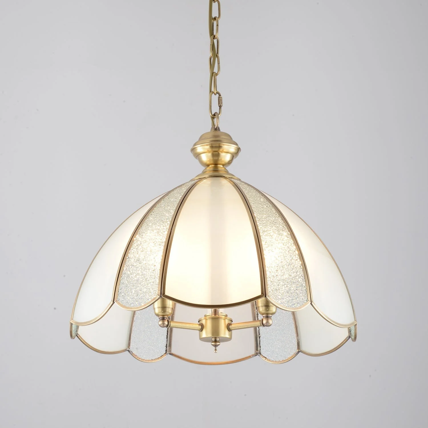 Ophaan Traditional Art Brass Glass Pendant Light - Image 21