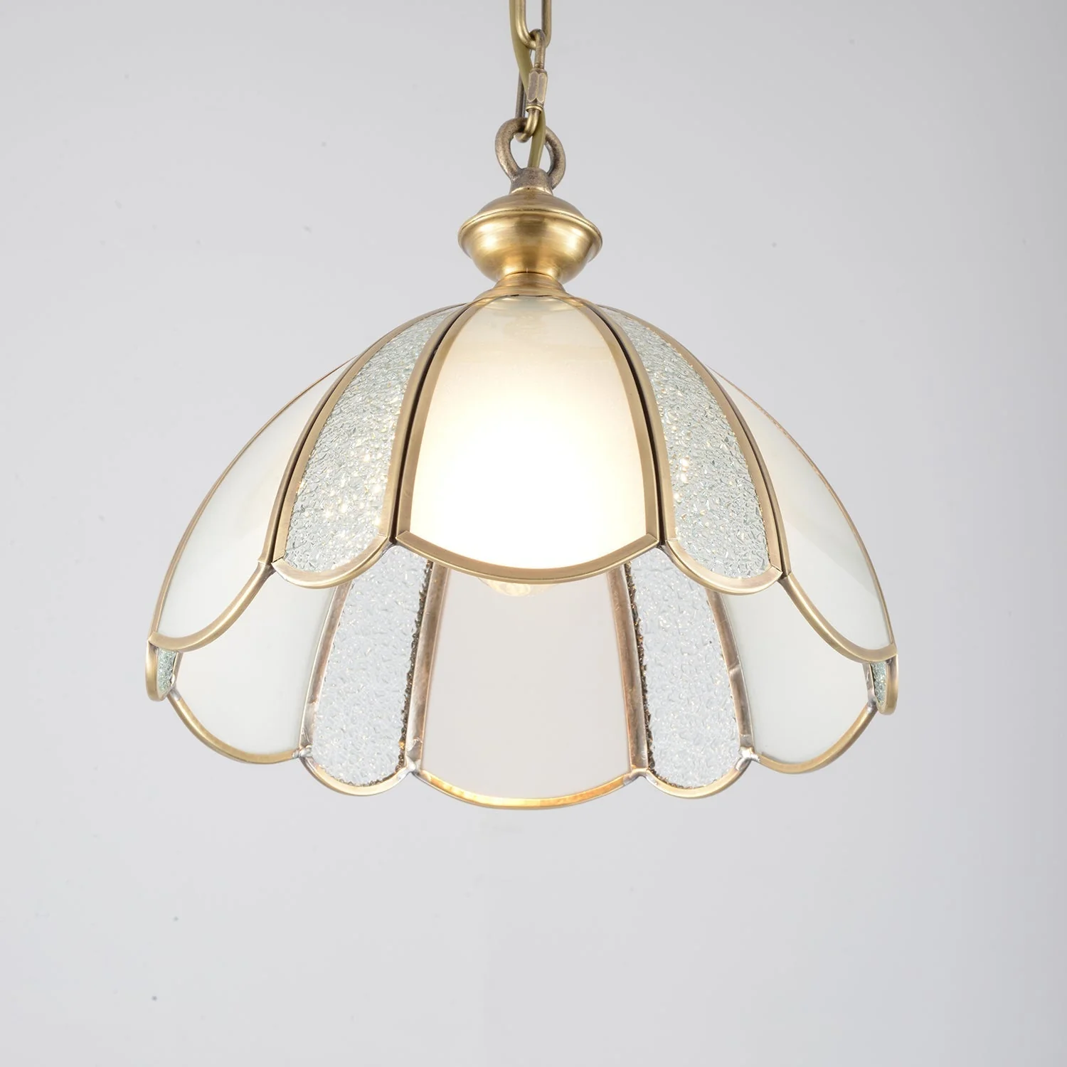 Ophaan Traditional Art Brass Glass Pendant Light - Image 23